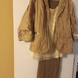 Black Label by Chico's, 2, Tan Pantsuit